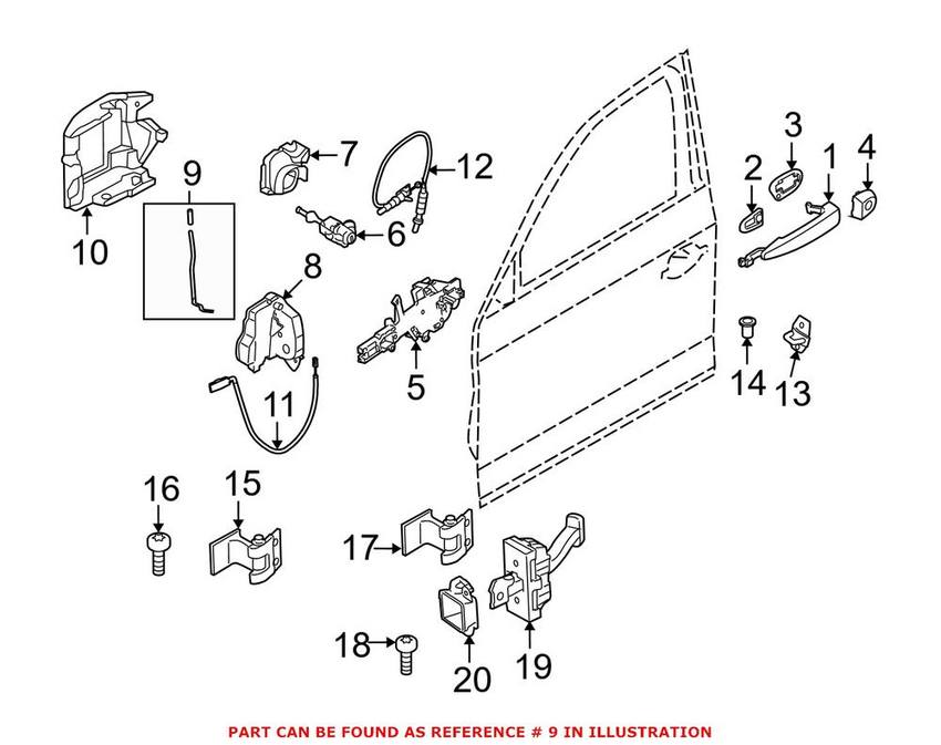 BMW Door Lock Rod - Front Passenger Side 51217270006